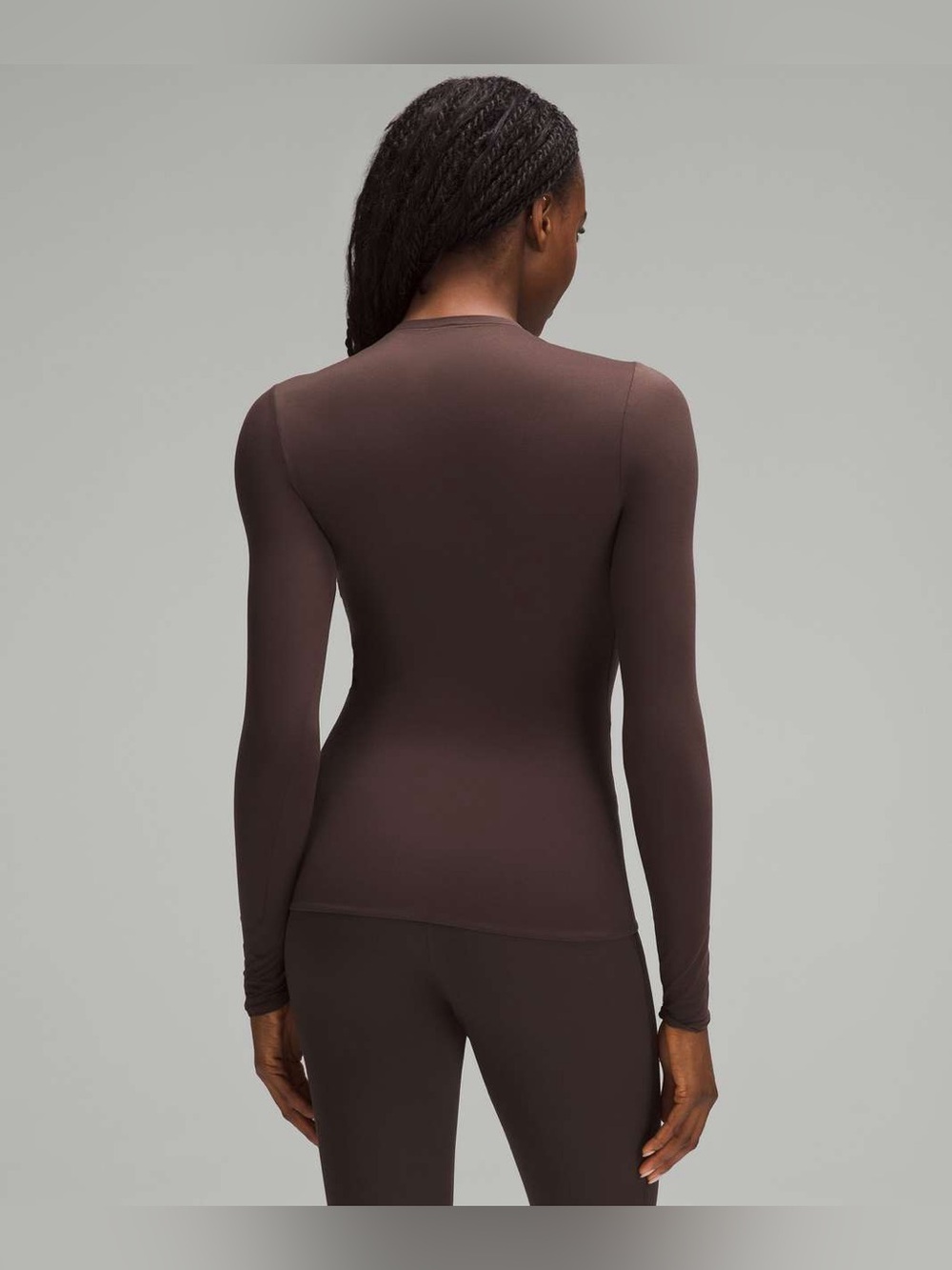 Lululemon Athletica Espresso Brown Wundermost Ultra Soft Nulu Long Sleeve Shirt - Picture 4 of 14